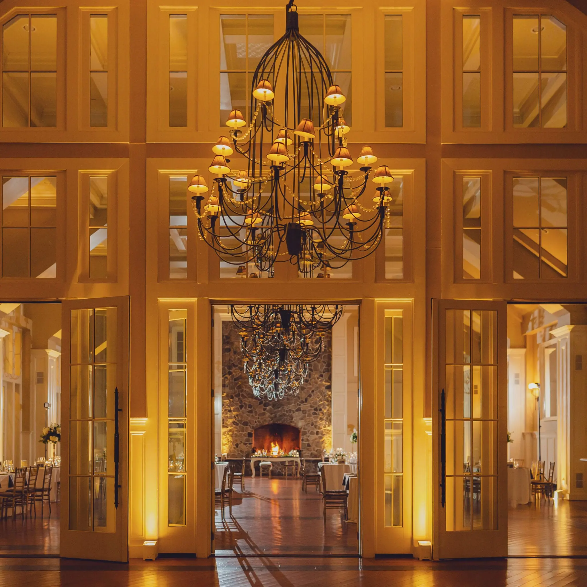 Wedding venue uplighting at the Ryland Inn | Elegant Music Group