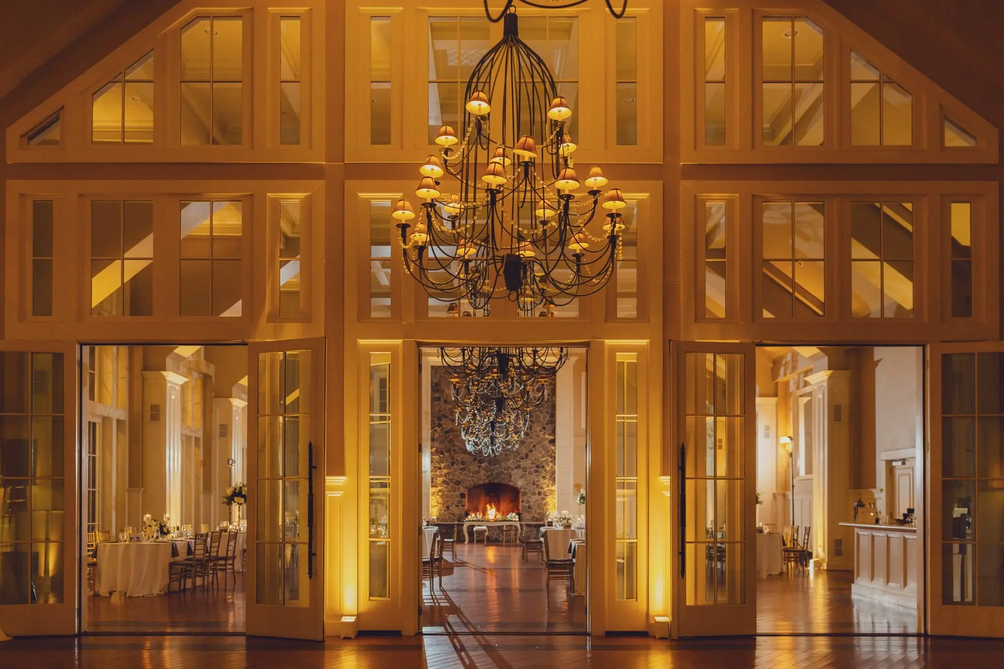 Wedding venue uplighting at the Ryland Inn | Elegant Music Group