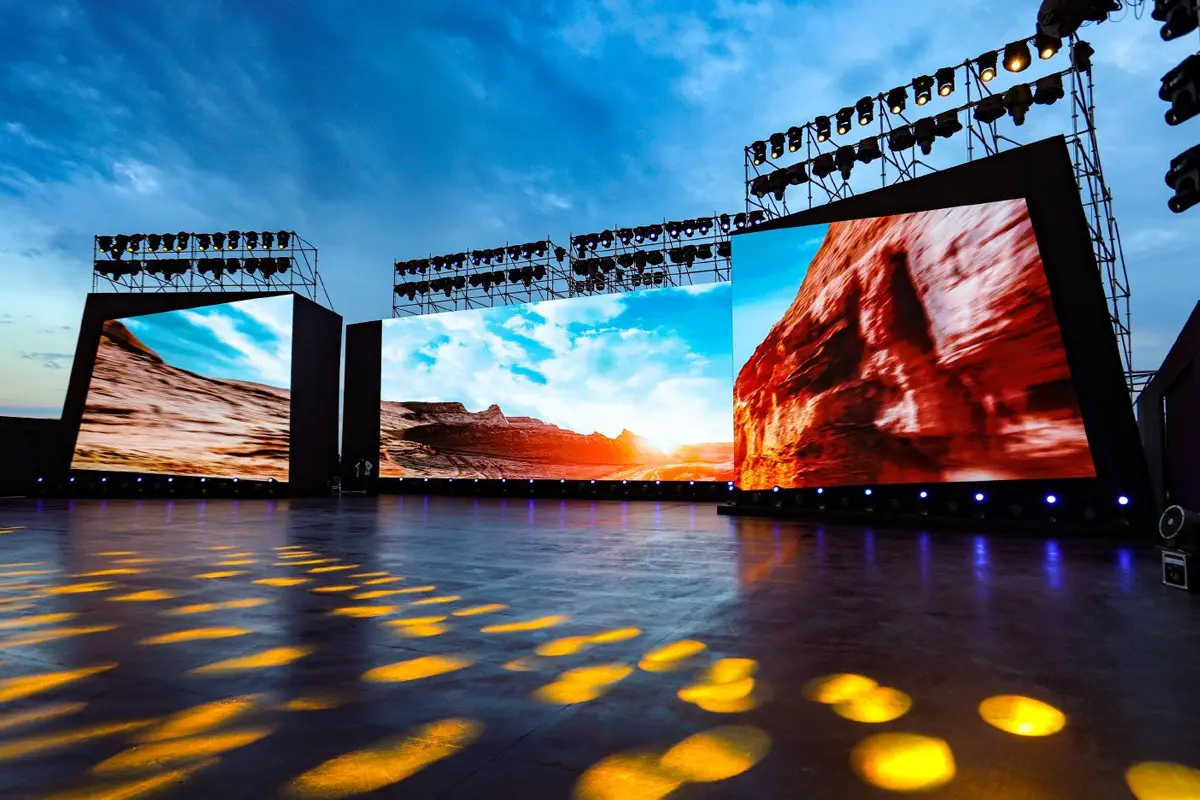 Outdoor concert stage video wall